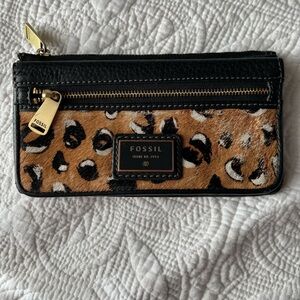 Fossil Black and Brown Key & Card Holder
